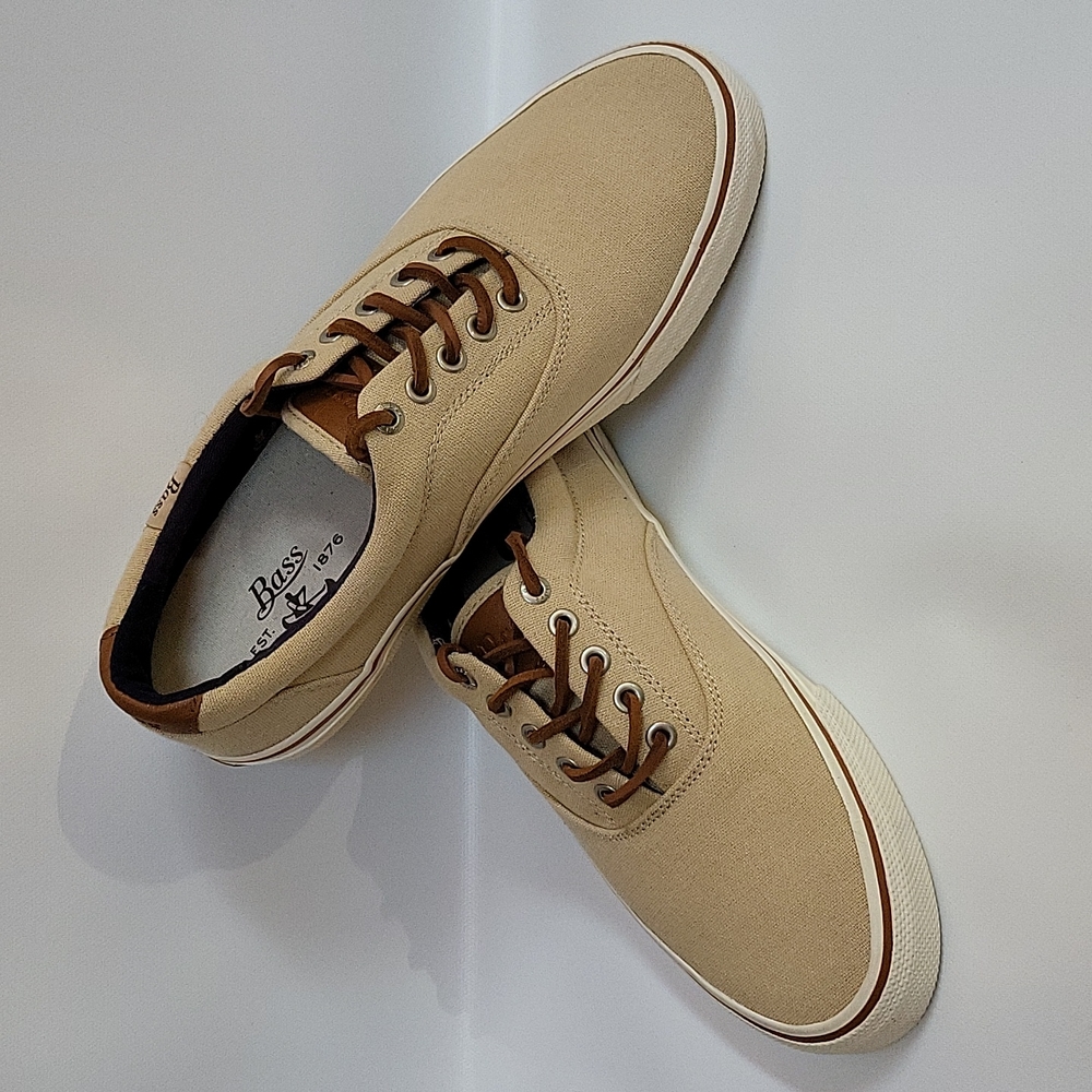 Bass Classic Compass Core Sneakers Size 8.5M Tan G.H. Bass - Picture 1 of 12